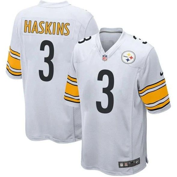 Men Pittsburgh Steelers #3 Dwayne Haskins Nike White Game NFL Jersey->pittsburgh steelers->NFL Jersey